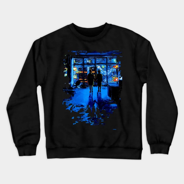 van Gogh Never Watched The World Burn (version 2) Crewneck Sweatshirt by sagittariusgallery